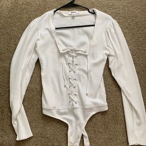 White Missguided bodysuit